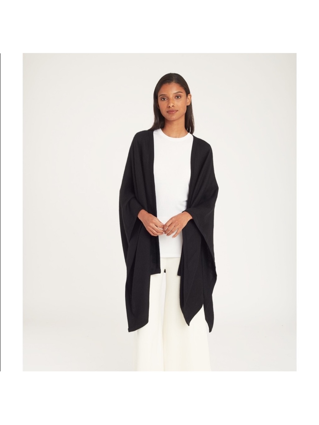 Cuyana Navy Baby Alpaca Square Edge Cape